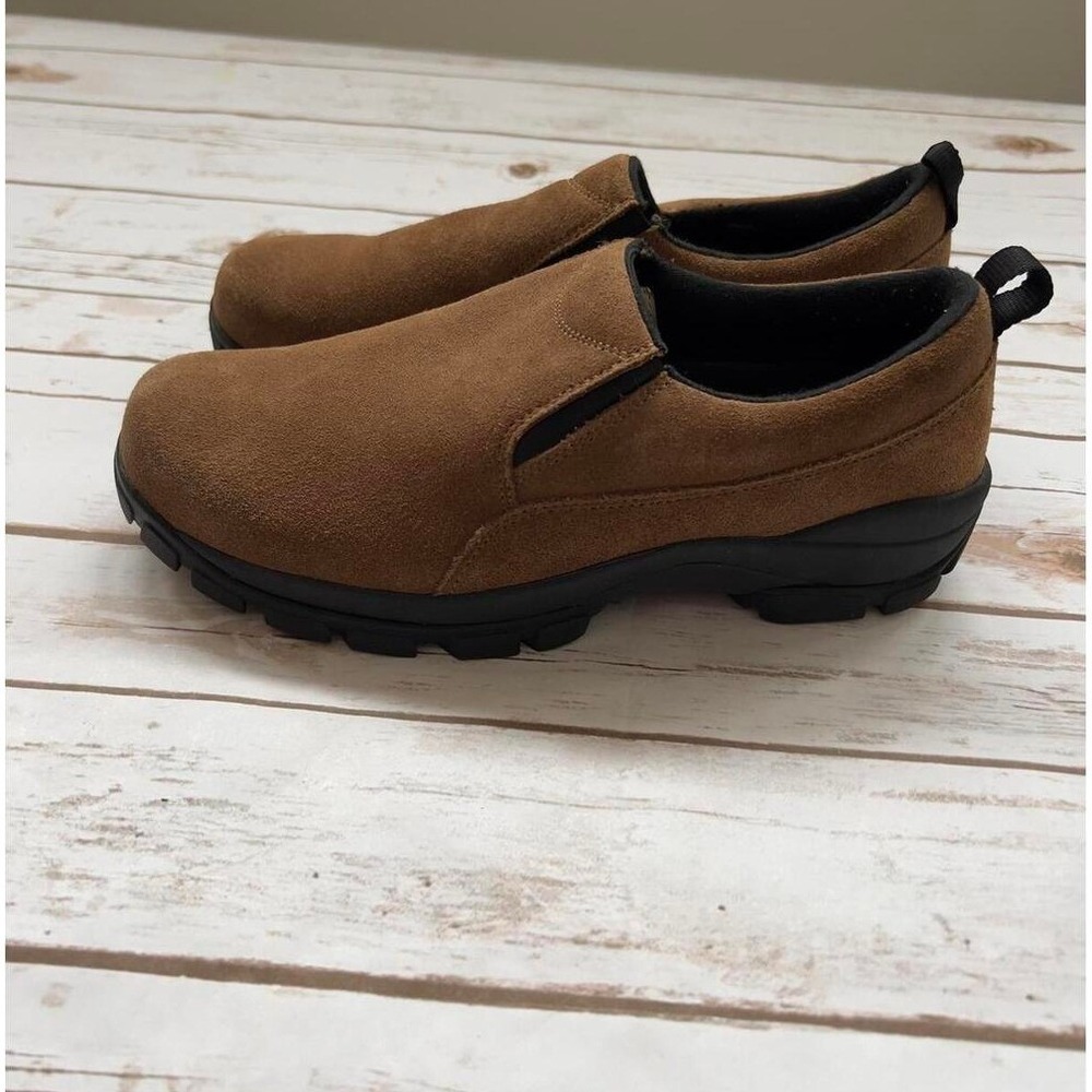 Lands End All Weather Mocs Brown Suede‎ Slip On Shoes 9.5D